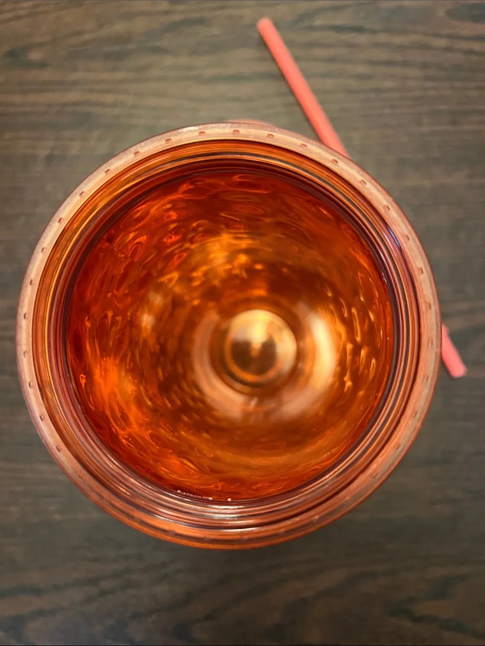 Starbucks Rose Gold Textured Tumbler with Coral Lid and Straw